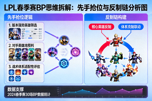 LPL春季赛BP思维拆解先手抢位与反制链分析图